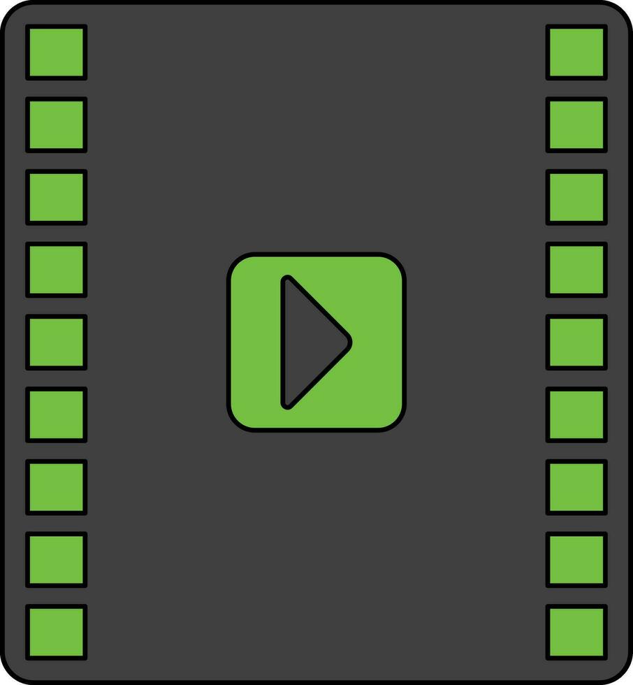 video icona nel colore con ictus per multimedia concetto. vettore