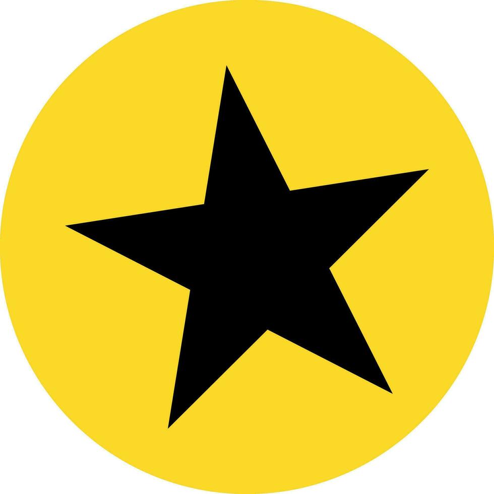nero stella su giallo cerchio. vettore