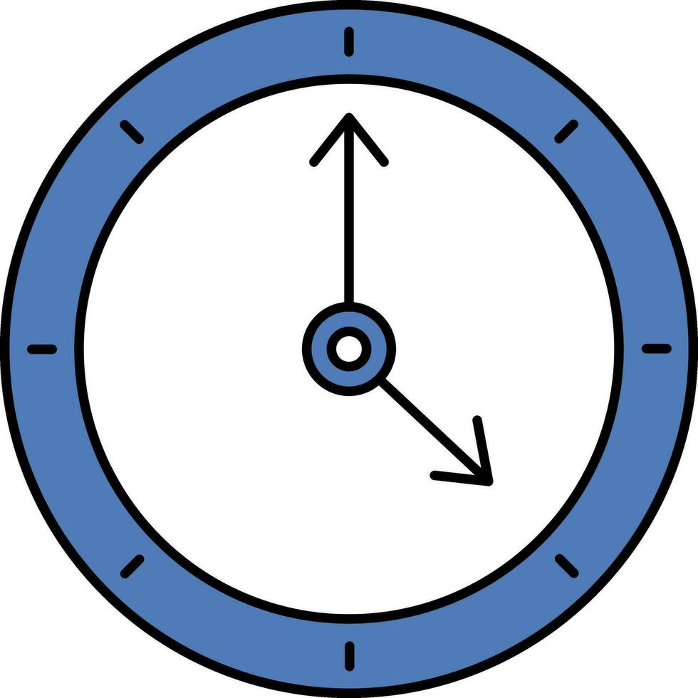 isolato orologio icona nel blu e bianca colore. vettore