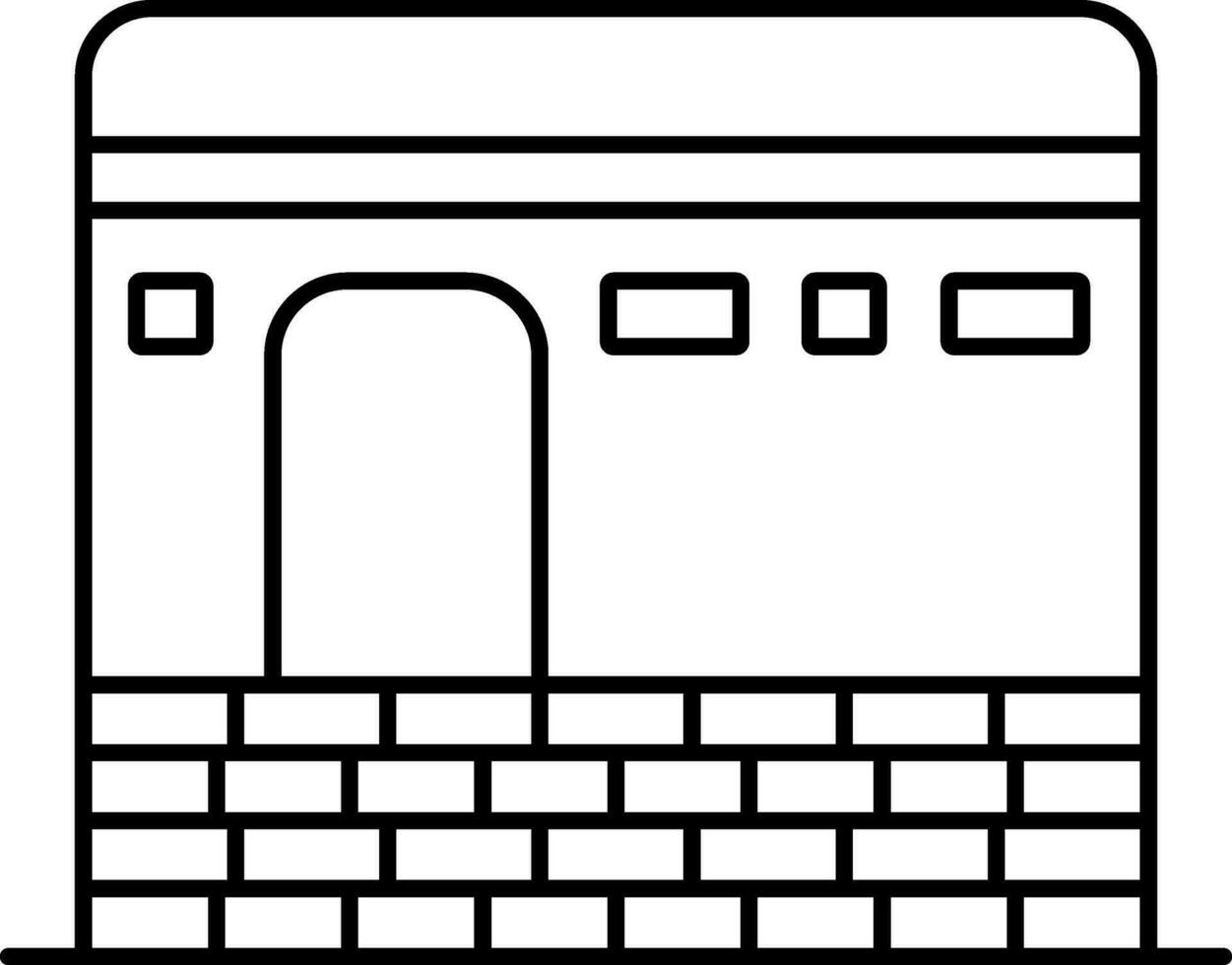 kaaba icona nel nero schema. vettore