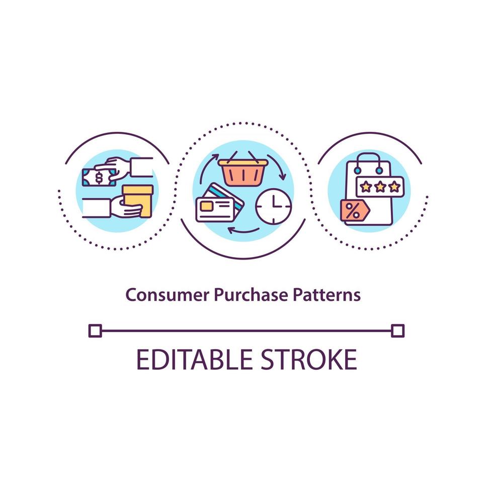 icona del concetto di modelli di acquisto del consumatore vettore