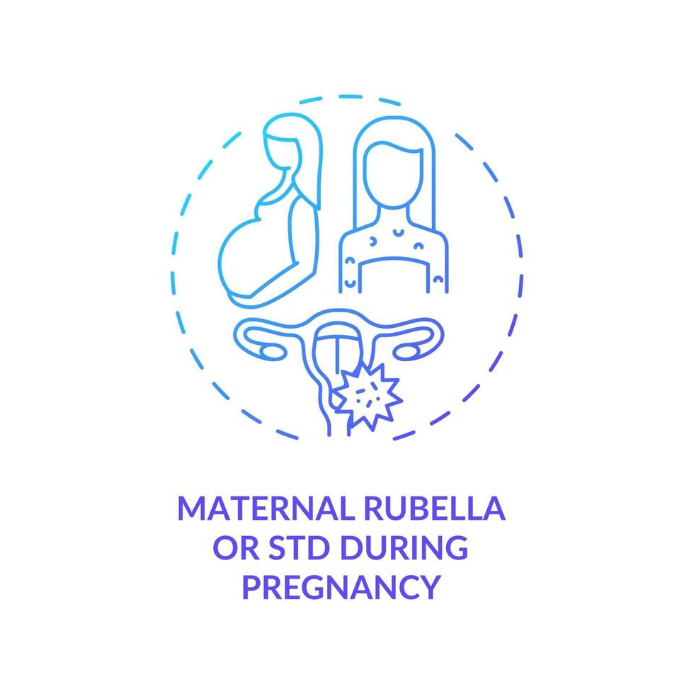 rosolia materna e std durante l'icona del concetto di gravidanza vettore