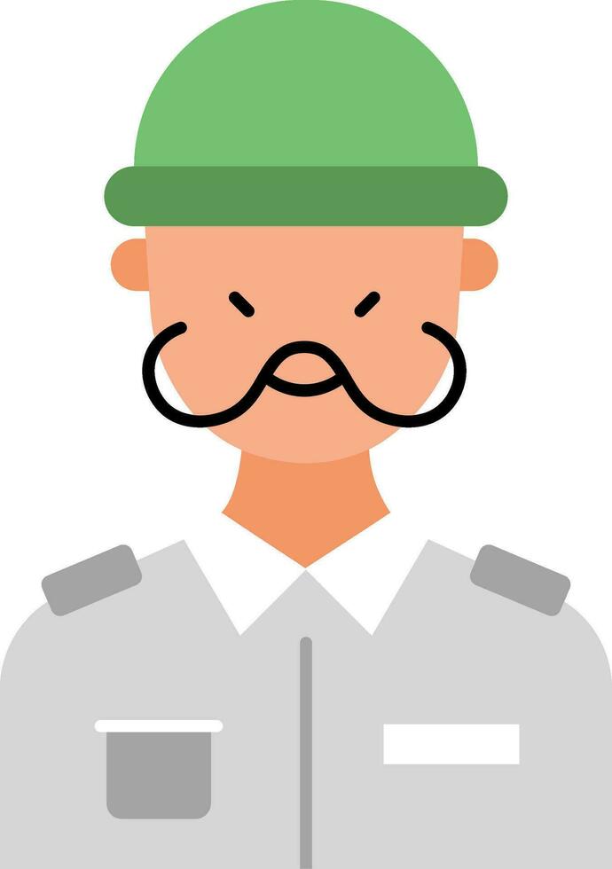 soldato icona nel grigio e verde colore. vettore