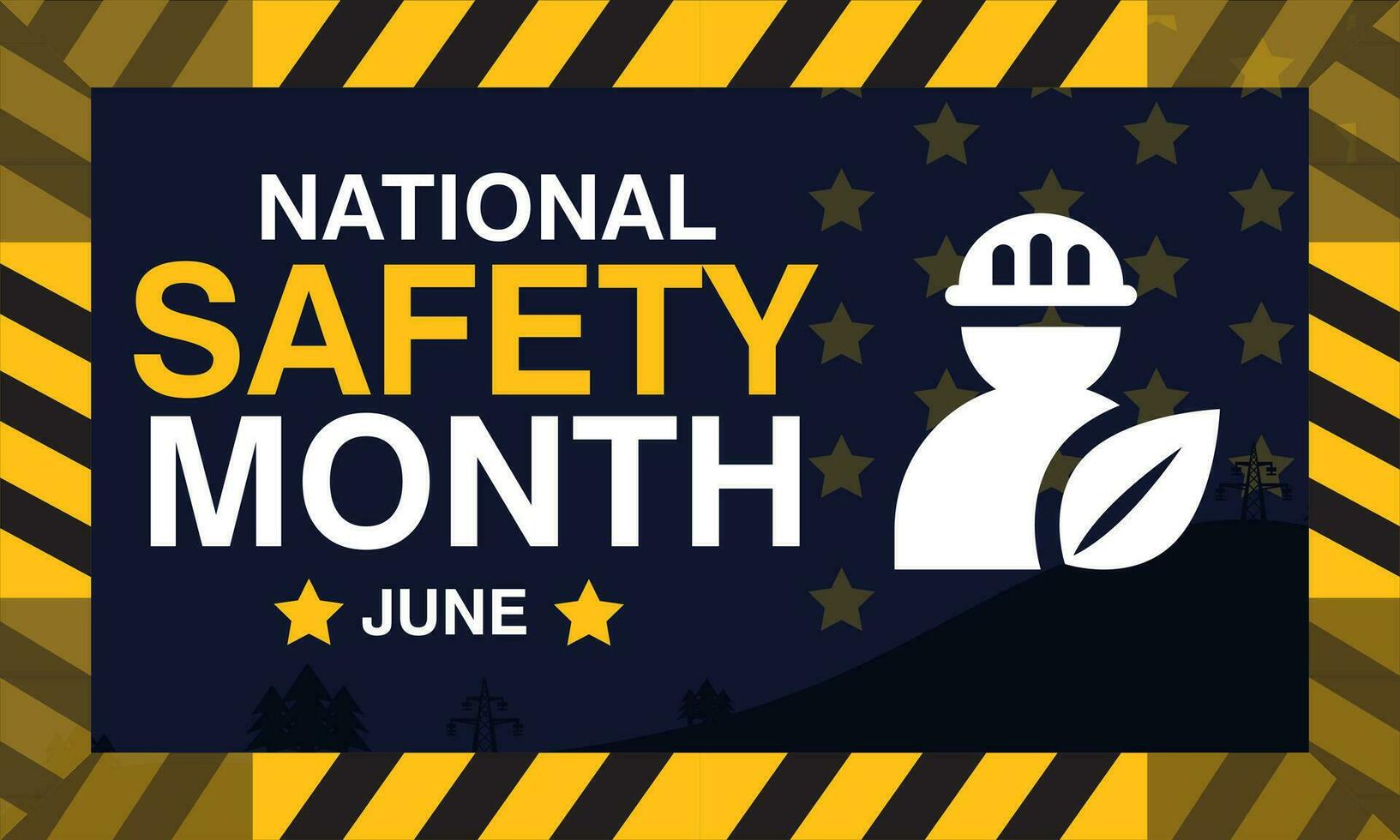 nazionale sicurezza mese è celebre ogni anno nel giugno concetto per striscione, manifesto, carta e sfondo design. vettore illustrazione