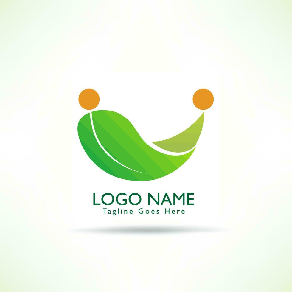 creativo logo verde foglia vettore