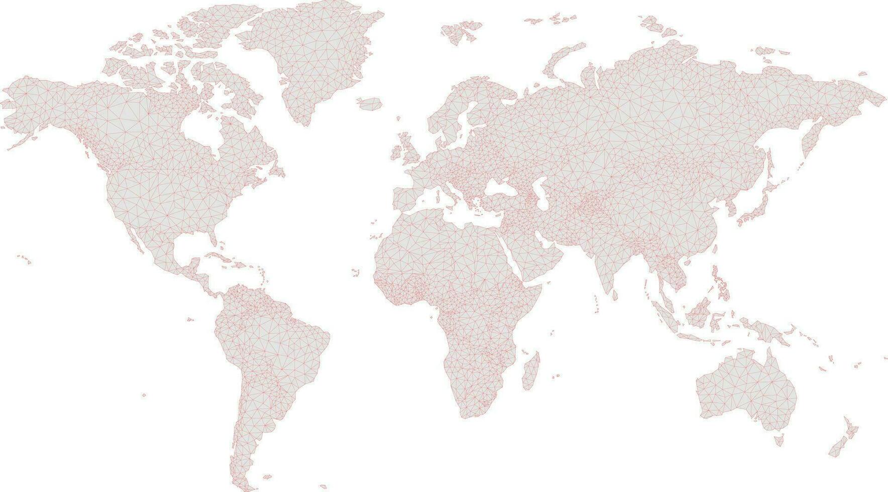 Basso poli mondo carta geografica su grigio e rosso vettore