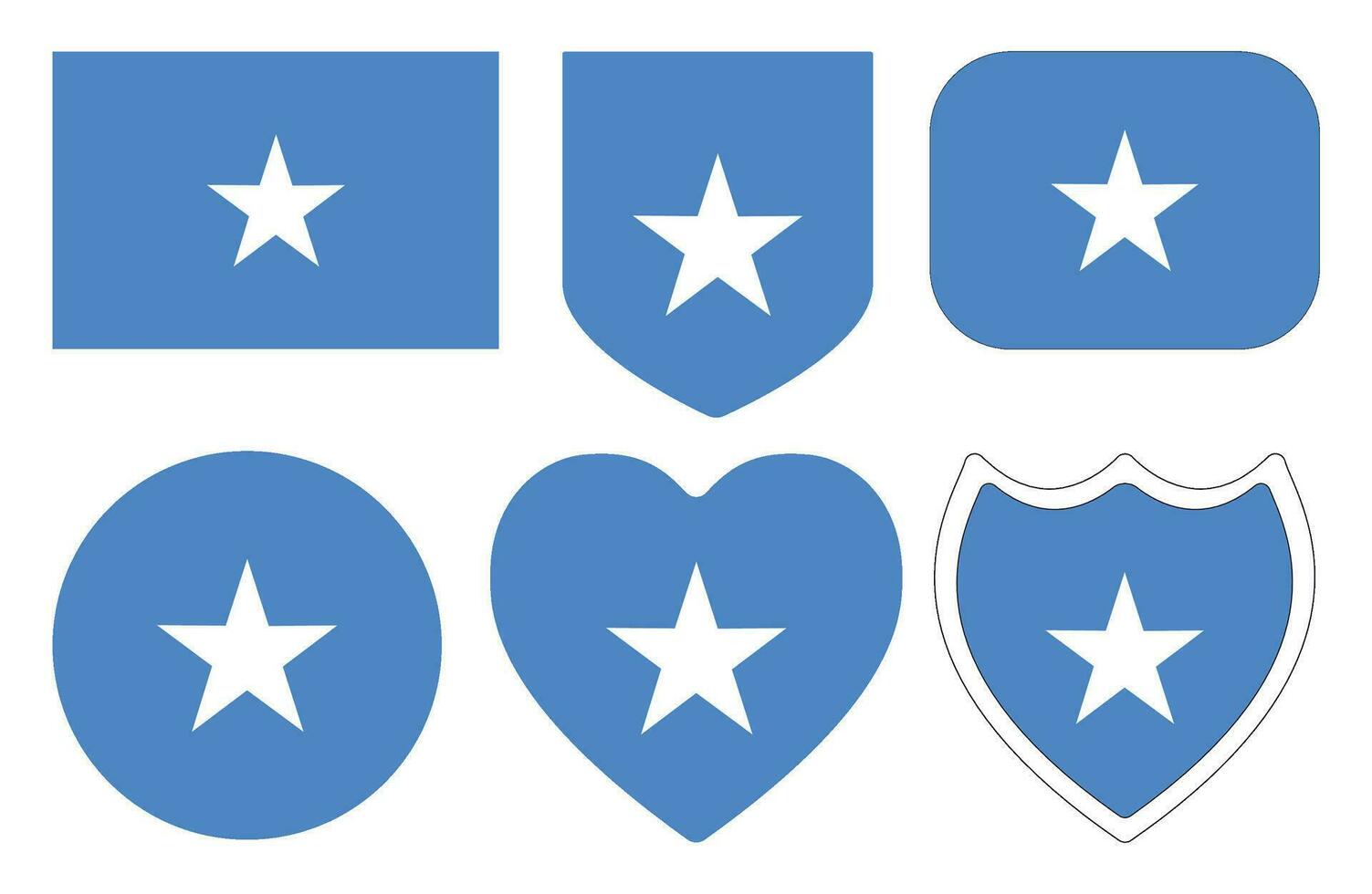 bandiera di Somalia nel design forma impostare. somalo bandiera nel design forma impostare. vettore