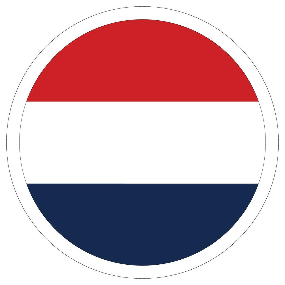 Olanda bandiera nel cerchio. il bandiera di il Olanda nel un' cerchio arrotondato vettore