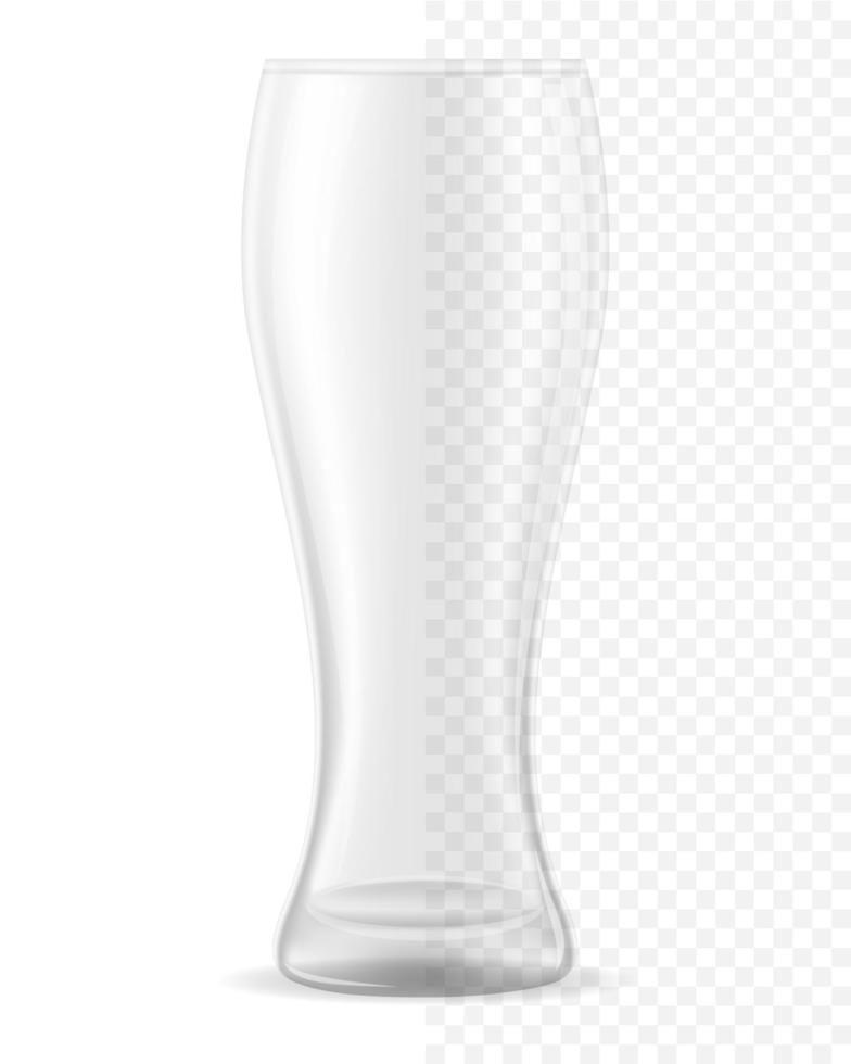 vetro per birra stock illustrazione trasparente vettoriale isolato su sfondo bianco