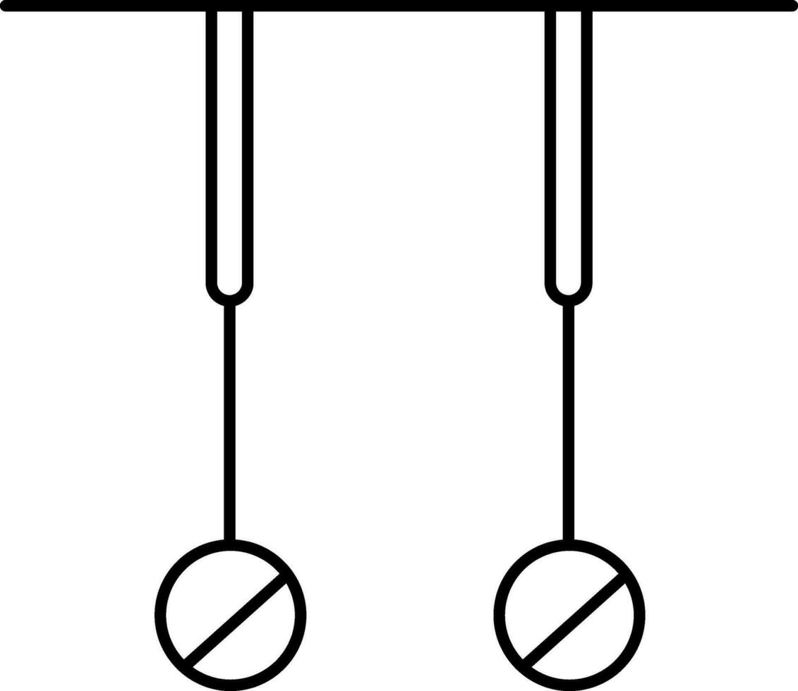 Linea artistica ginnastica anelli. vettore