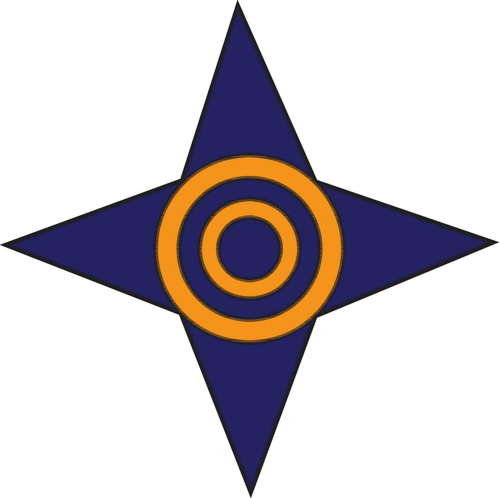 stella forma di filatore icona con blu colore e ictus. vettore