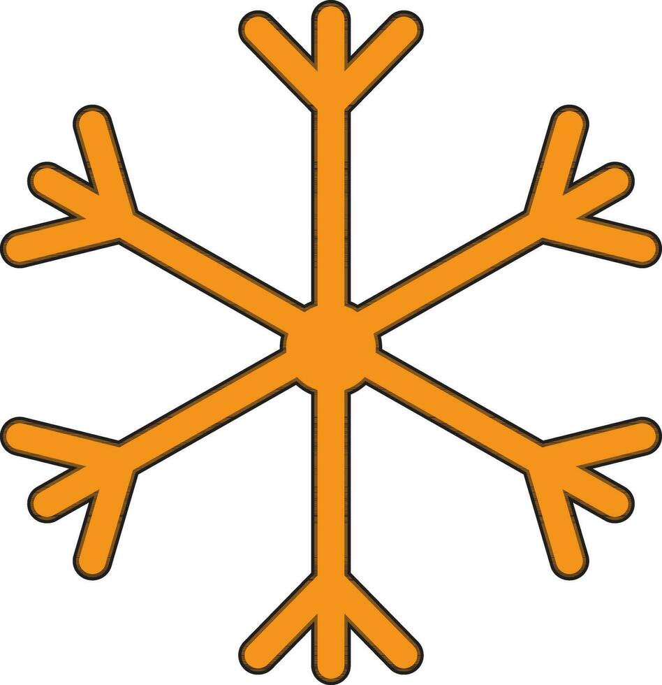 arancia colore di fiocco di neve nel filatore concetto con su linea. vettore