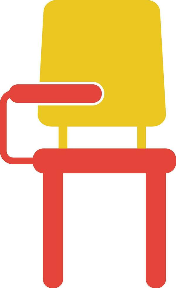 scuola scrivania sedia nel arancia e giallo colore. vettore