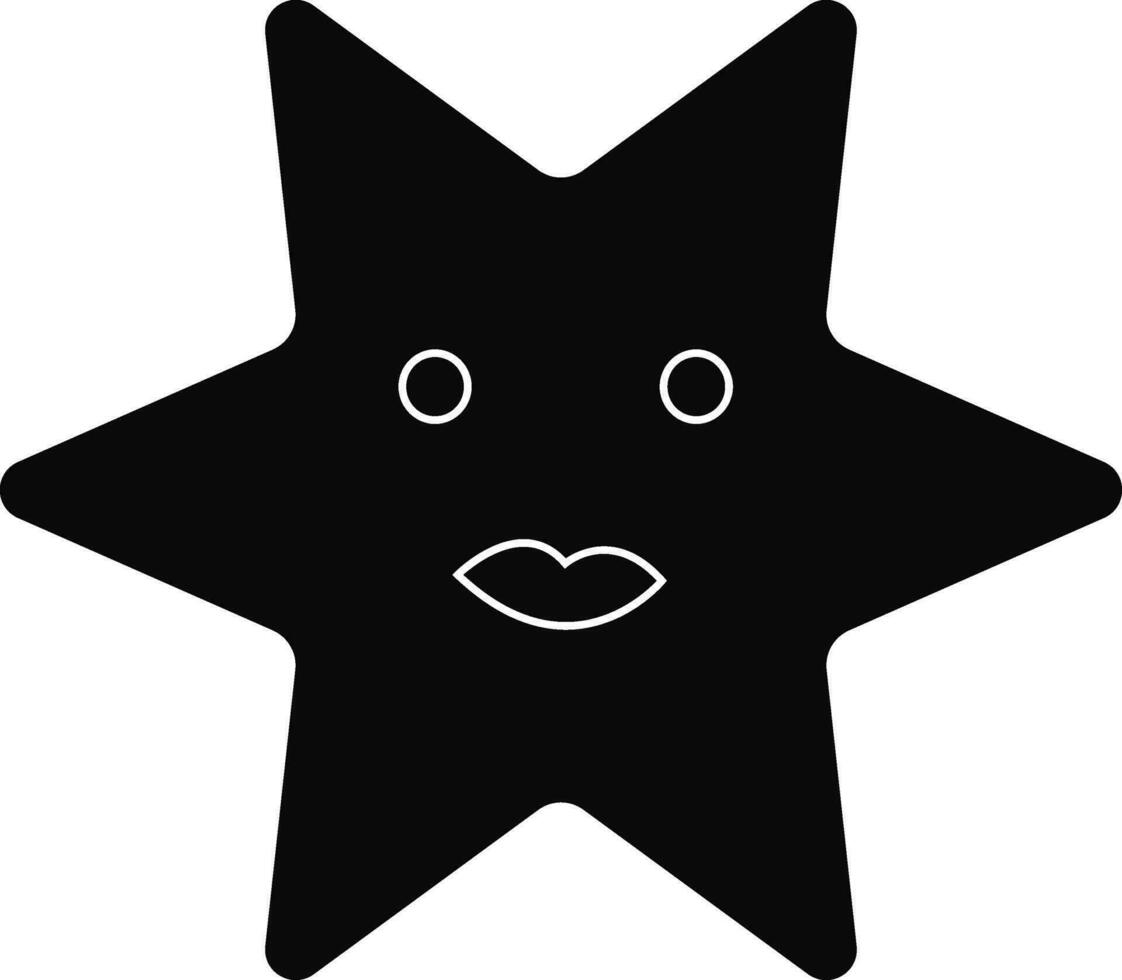 personaggio di stella marina nel nero colore. vettore