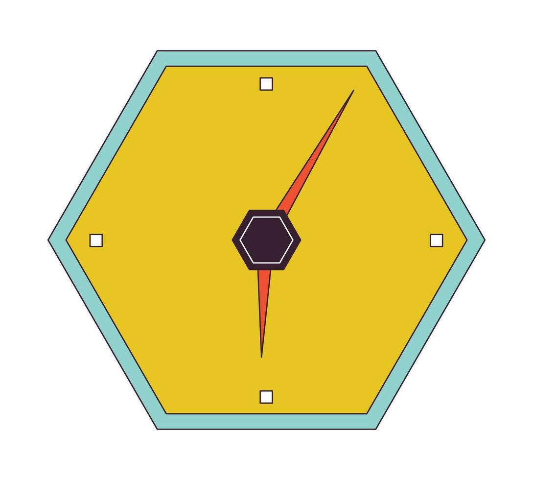 esagono forma parete orologio piatto linea colore isolato vettore oggetto. Favo design orologio. modificabile clip arte Immagine su bianca sfondo. semplice schema cartone animato individuare illustrazione per ragnatela design