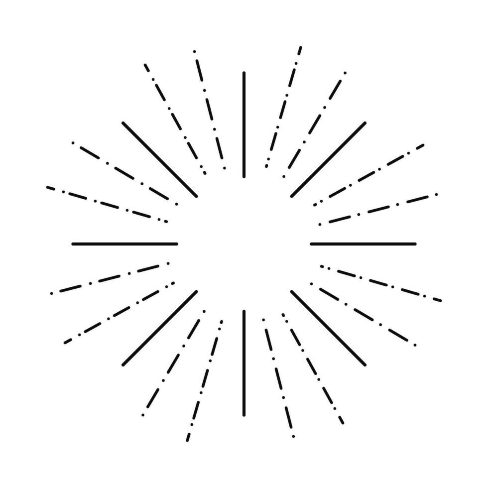 sunburst raggi fuochi d'artificio Vintage ▾ circolare elemento isolato vettore illustrazione