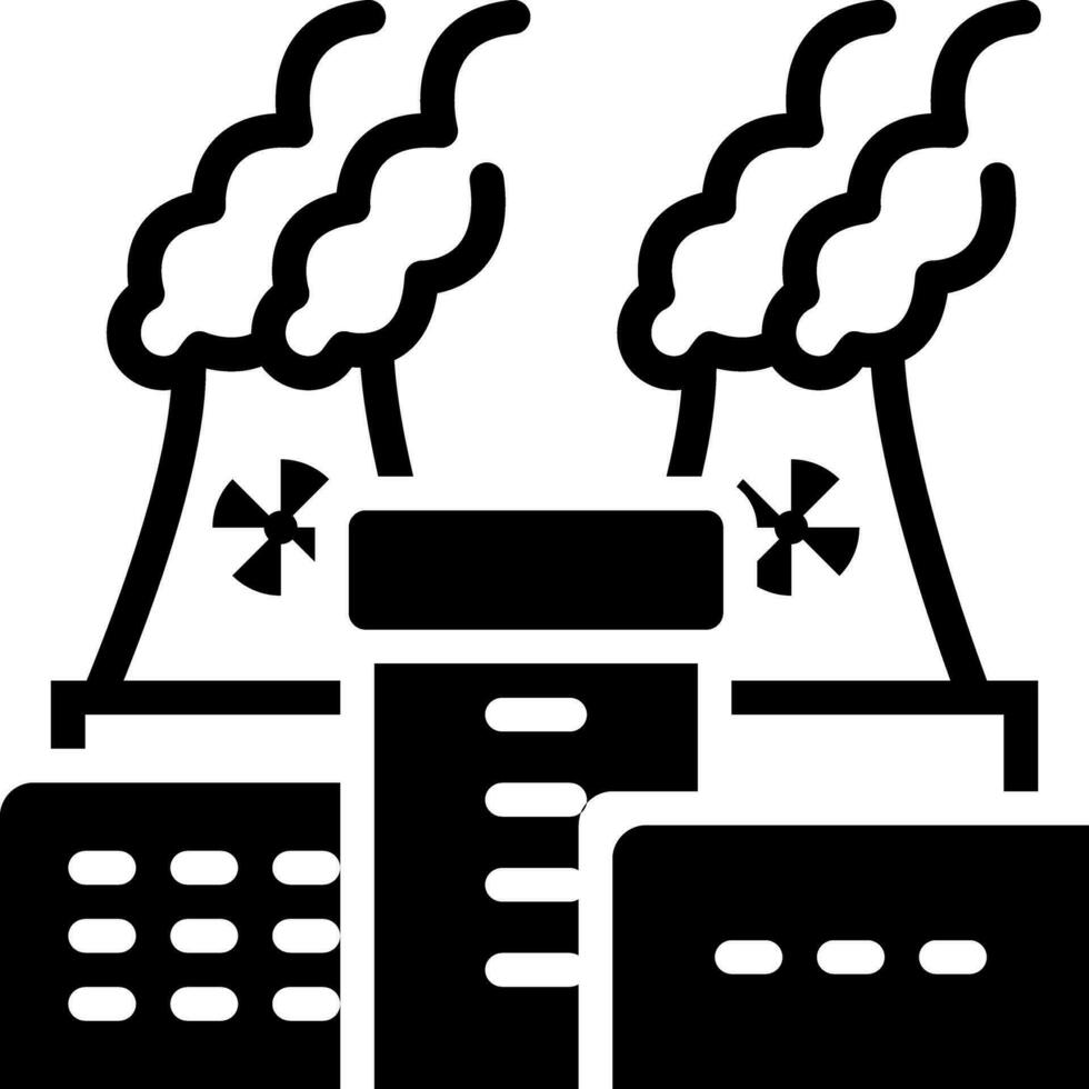 solido icona per nucleare pianta vettore