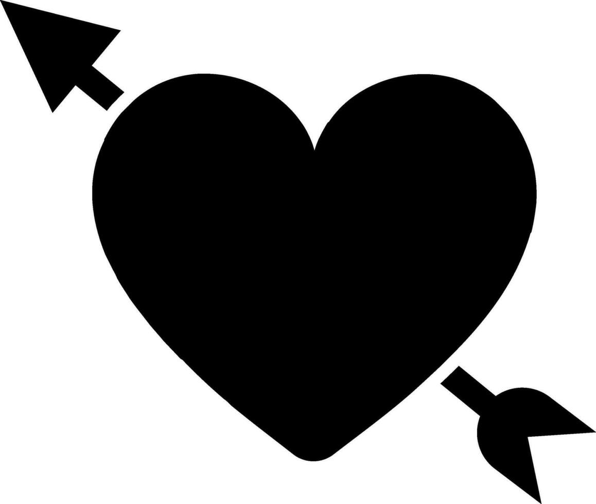 piatto illustrazione di cuore con freccia. vettore