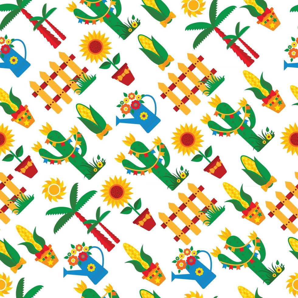 Seamless pattern di festa junina village festival in america latina vettore