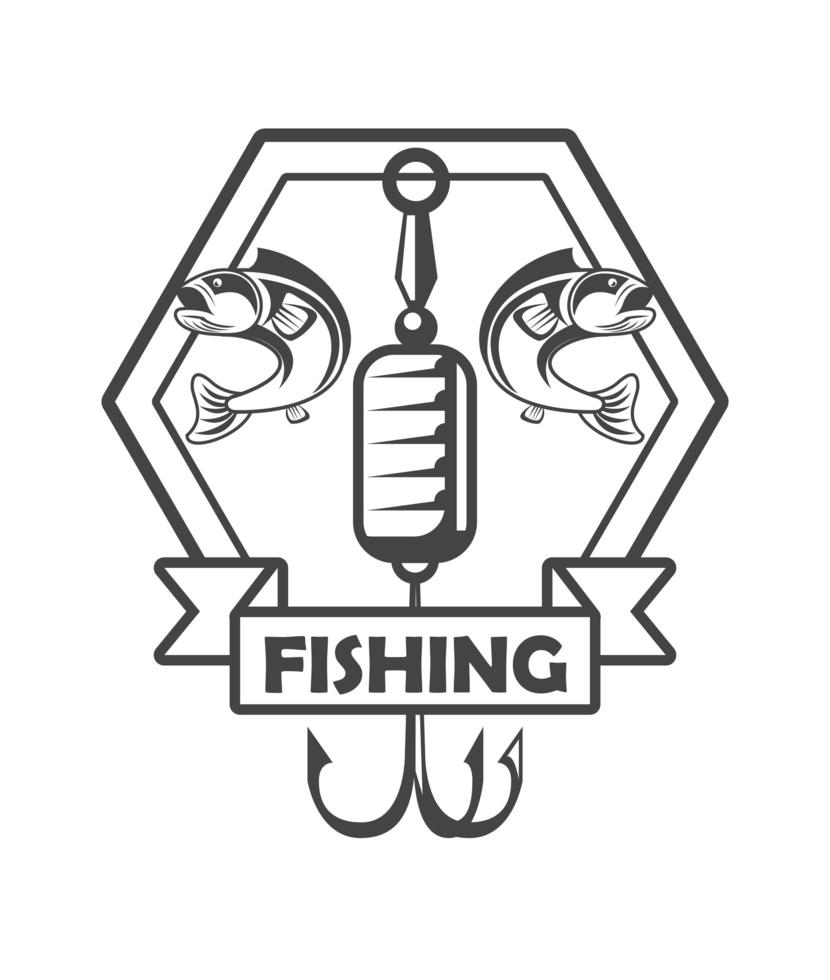 emblema di pesca del gancio vettore