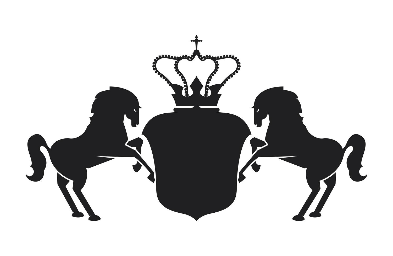 emblema di lusso con i cavalli vettore