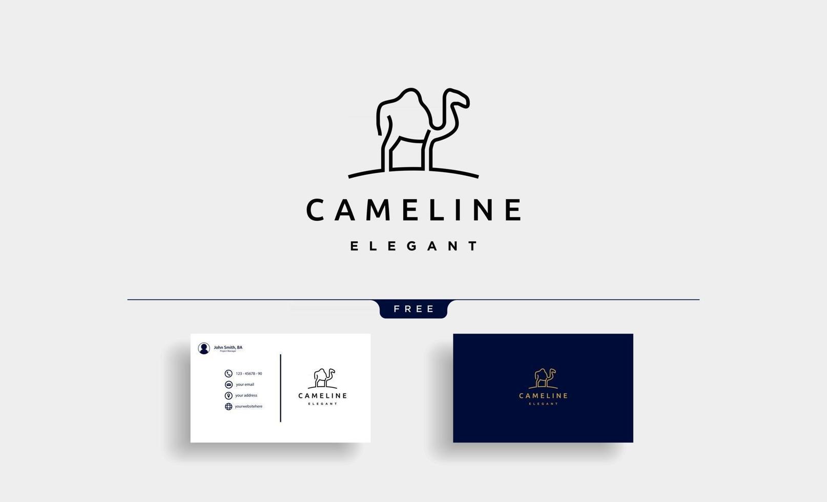 cammello monoline logo design illustrazione vettoriale