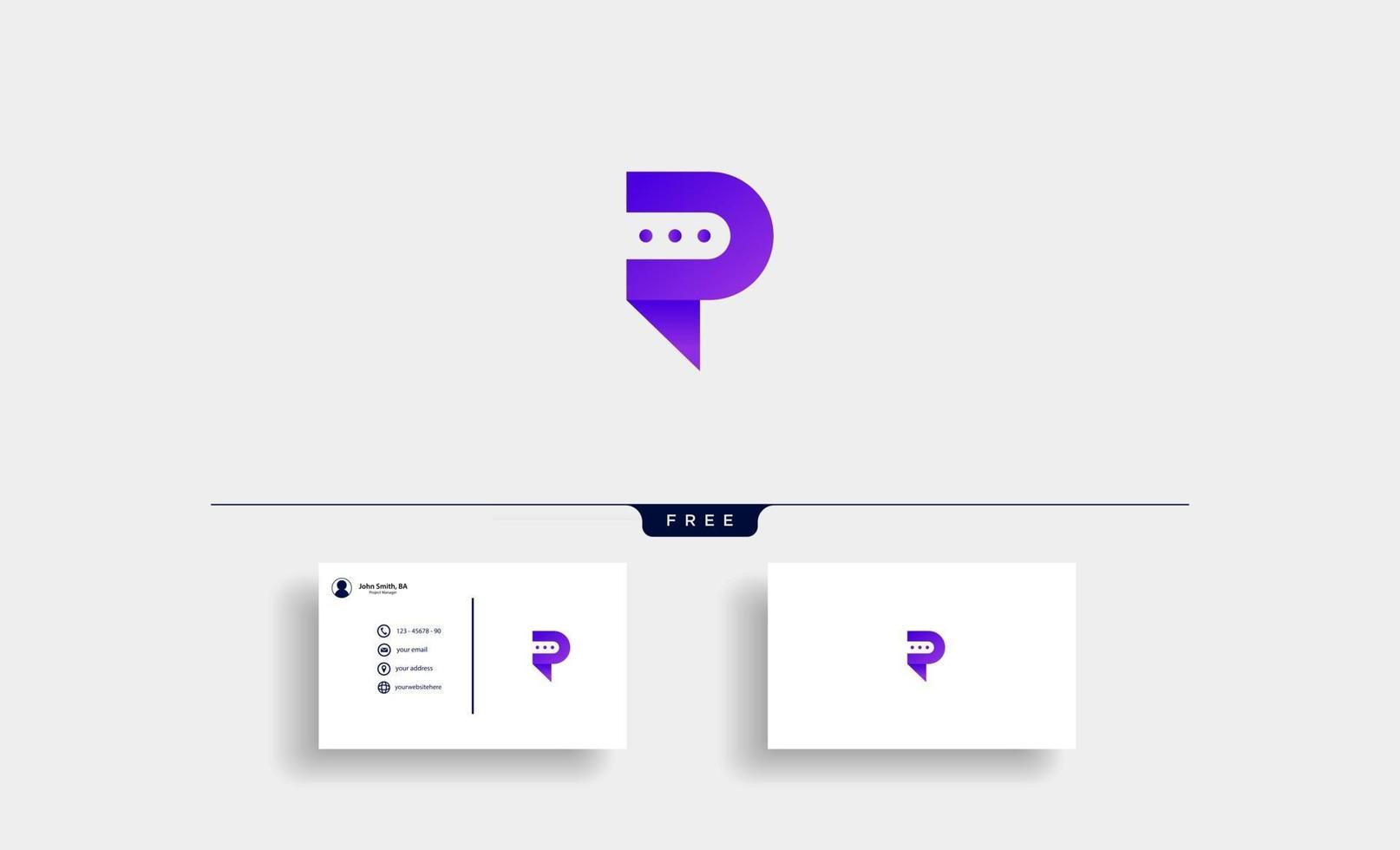 lettera p bolla chat logo design vettore