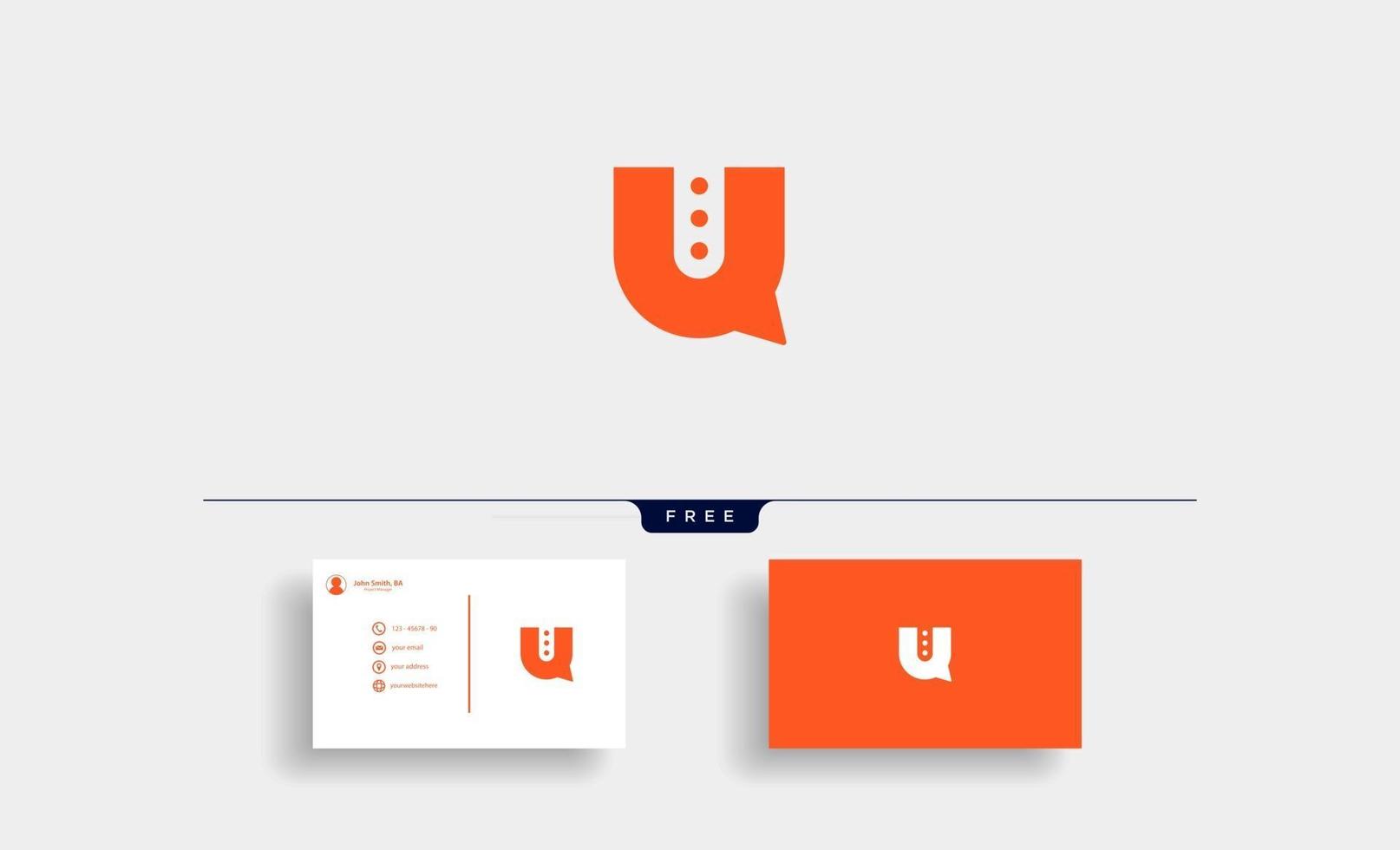 lettera u chat logo design template illustrazione vettoriale