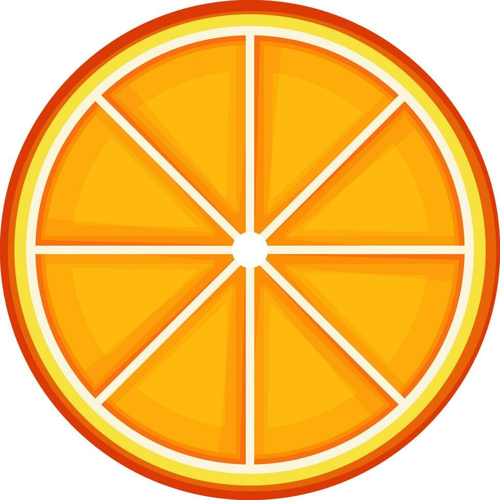 piatto illustrazione di arancia frutta fetta. vettore