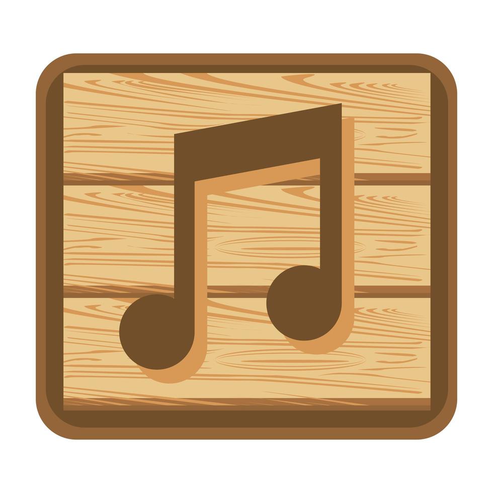 pulsante di musica in legno vettore