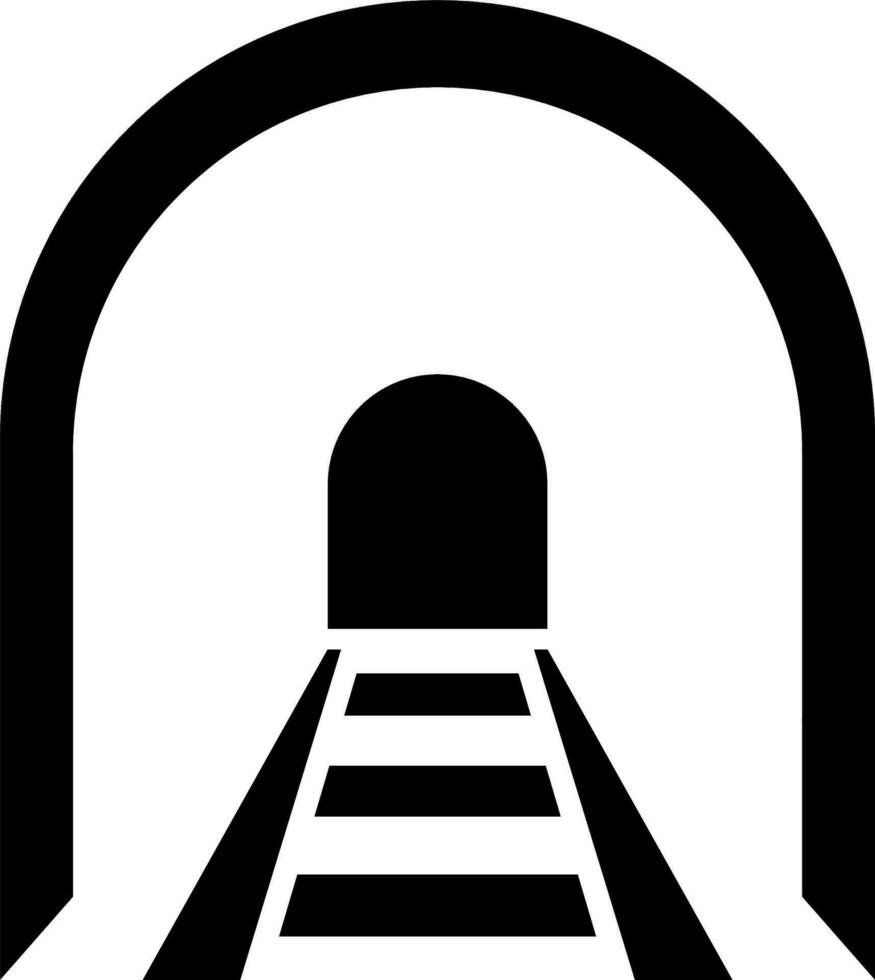 vettore illustrazione di ferrovia tunnel nel nero e bianca colore.