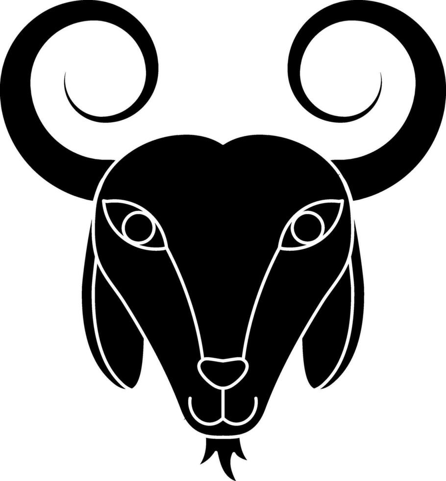 animale viso icona di Cinese zodiaco cartello nel glifo stile. vettore