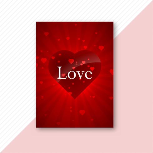 Disegno del modello di brochure bella carta di amore vettore