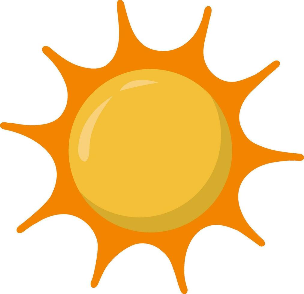 il sole. giallo icona su un' bianca sfondo. vettore illustrazione di il sole.