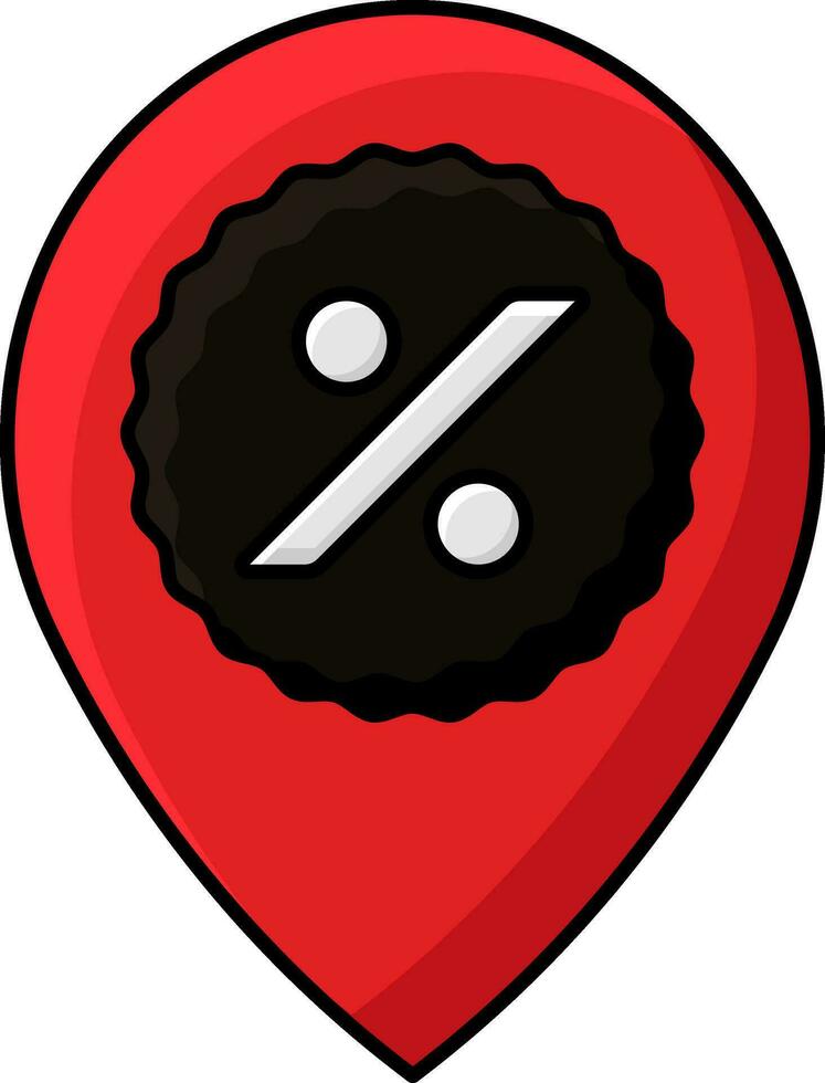 carta geografica Posizione punto icona o simbolo nel rosso colore. vettore