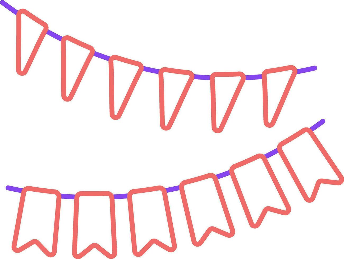 rosso linea arte illustrazione di Due genere pavese bandiera appendere icona. vettore