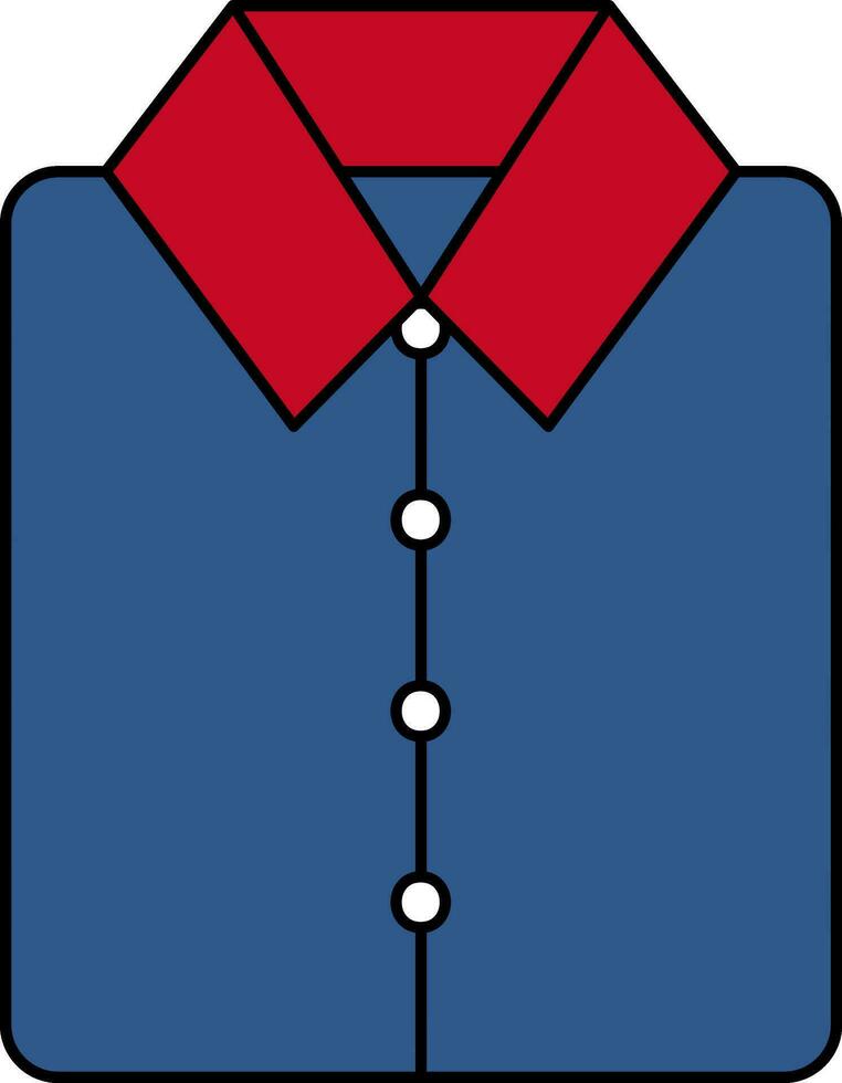 piegato camicia icona nel blu e rosso colore. vettore