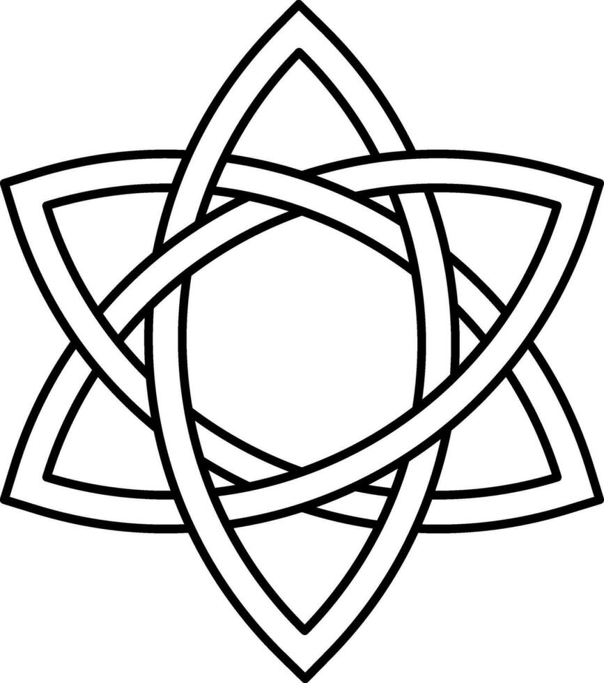 geometrico stella o fiore celtico icona nel nero schema. vettore
