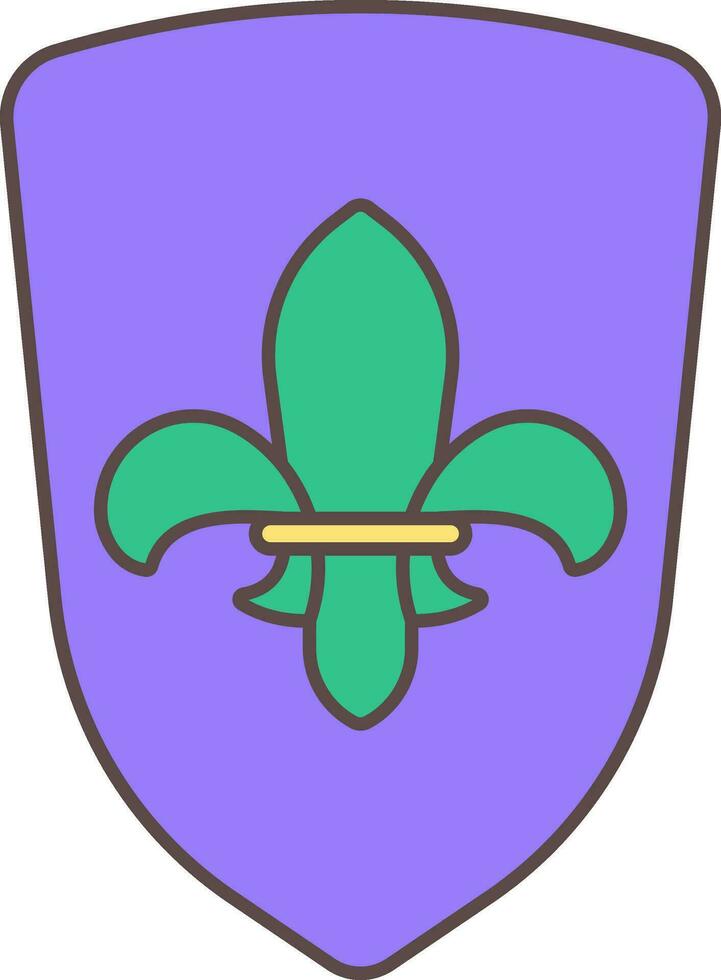 esploratore simbolo scudo verde e blu icona. vettore