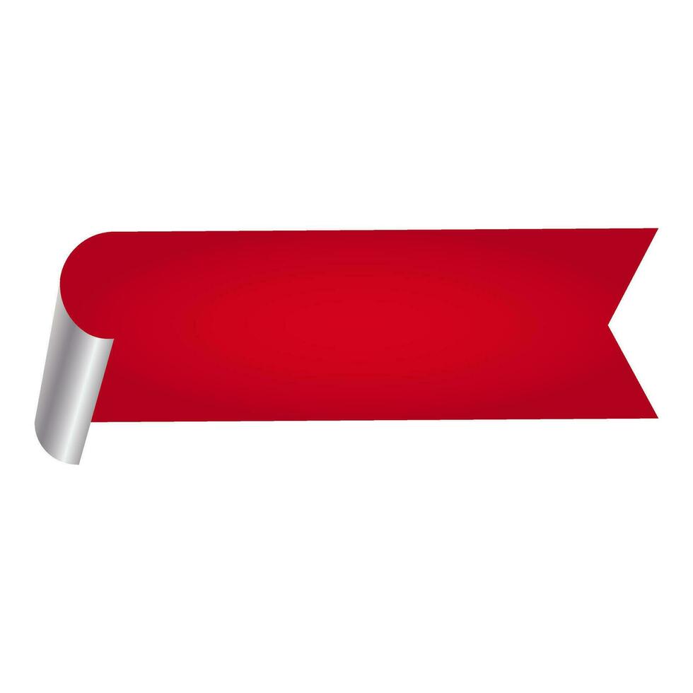 vuoto arricciare carta etichetta o bandiera elemento nel rosso colore. vettore