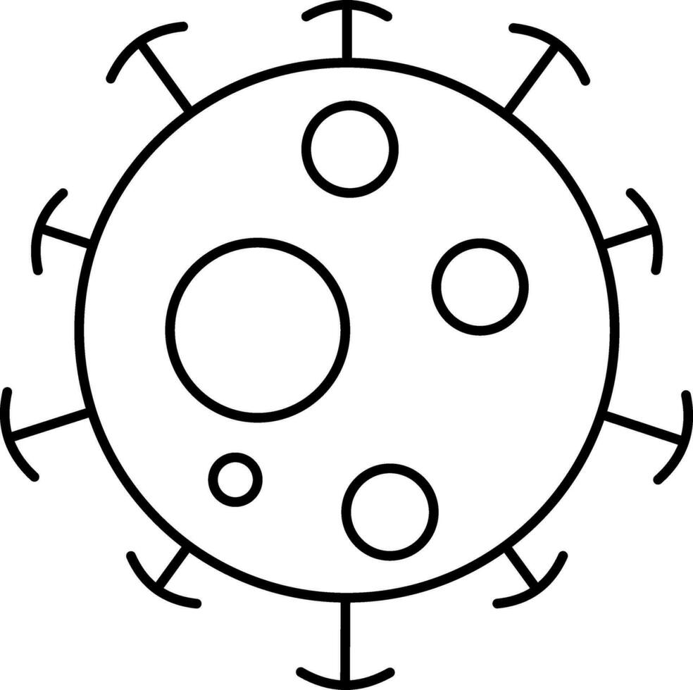nero lineare stile virus icona o simbolo. vettore