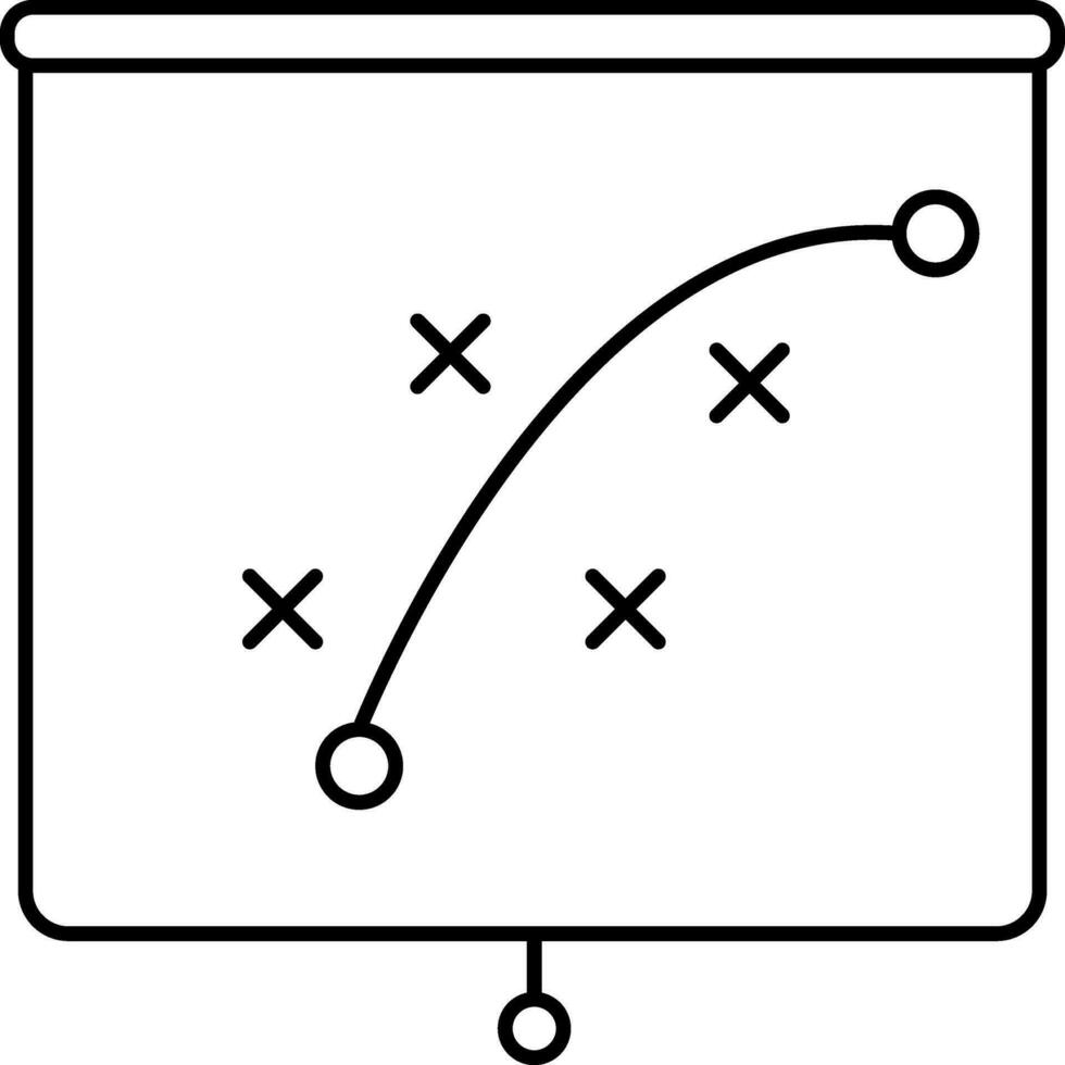 tattico strategia tavola icona nel nero linea arte. vettore