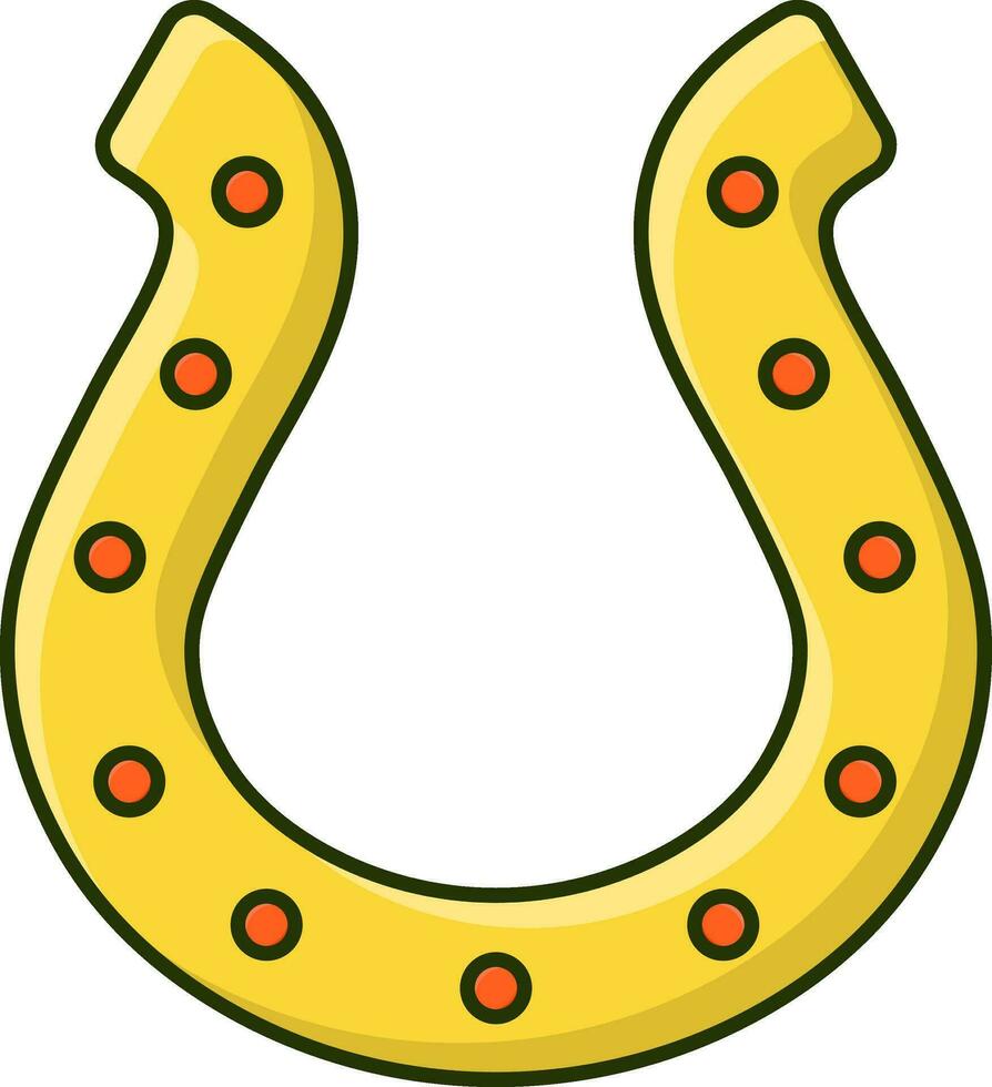 giallo ferro di cavallo icona nel piatto stile. vettore