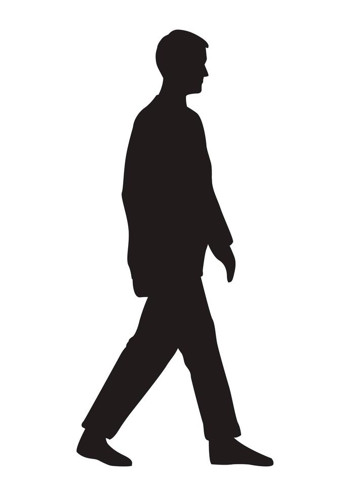 uomo che cammina silhouette vettore