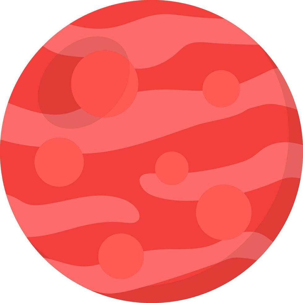 piatto illustrazione di rosso Marte pianeta icona. vettore