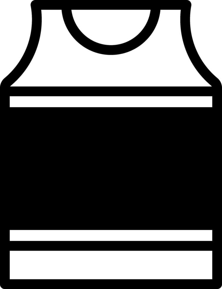 nero e bianca maglietta o serbatoio superiore icona. vettore