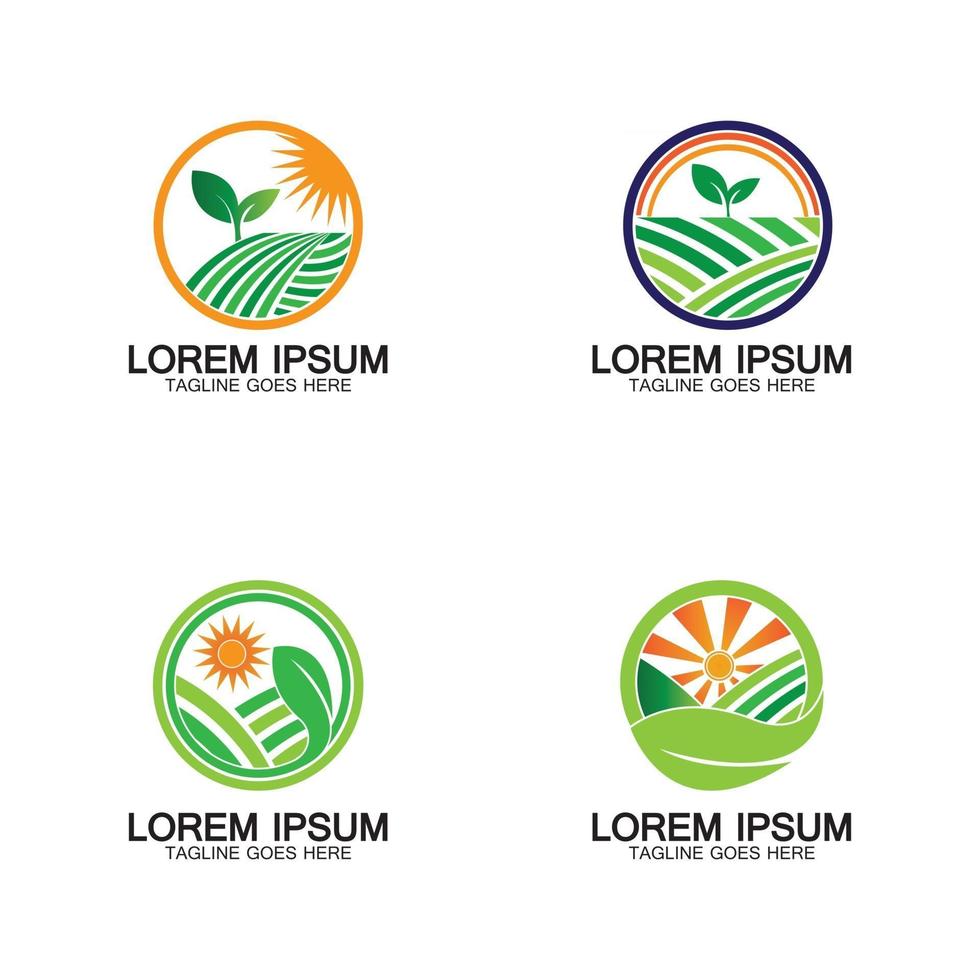 illustrazione di vettore del logo di agricoltura biologica