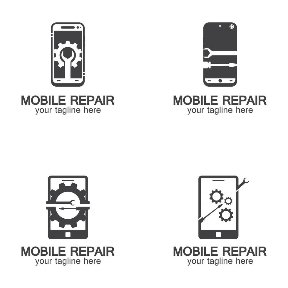 logo di riparazione del telefono cellulare vettore