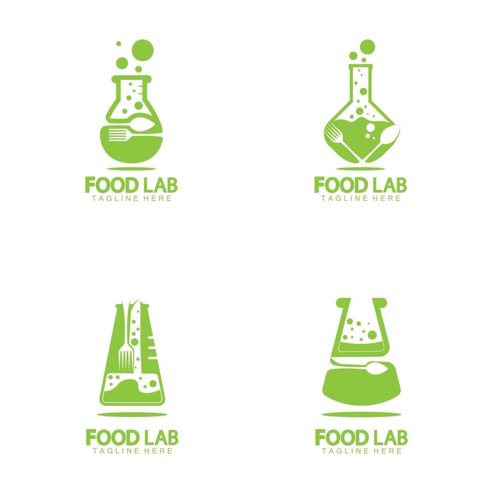 modello di progettazione dell'illustrazione dell'icona di vettore di logo del laboratorio dell'alimento