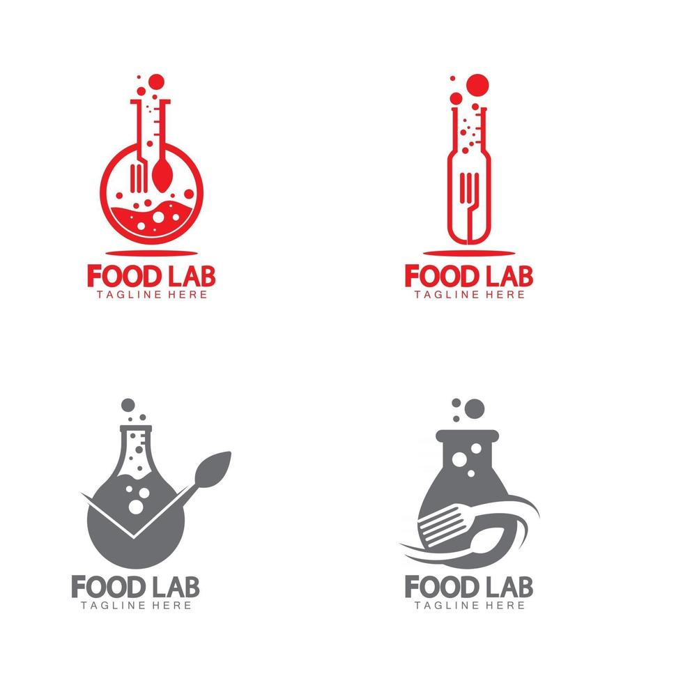 modello di progettazione dell'illustrazione dell'icona di vettore di logo del laboratorio dell'alimento